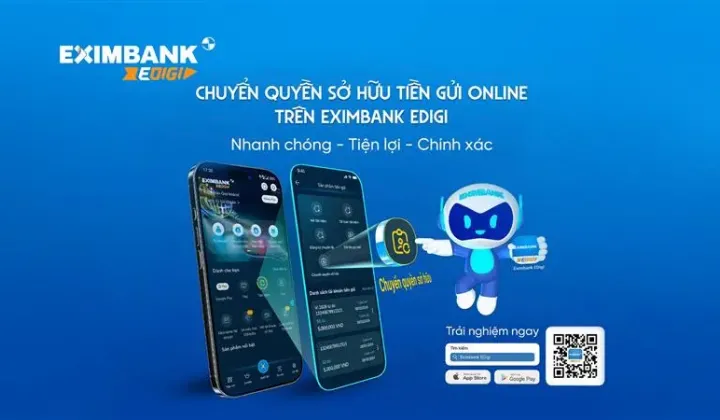 Eximbank triển khai chuyển quyền sở hữu tiền gửi online trên EDigi