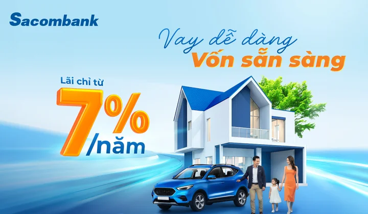 Sacombank tung gói vay 4.000 tỷ đồng, lãi suất từ 7%/năm hỗ trợ nhu cầu cuối năm