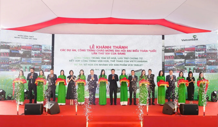 Vietcombank khánh thành 2 công trình, dự án chào mừng Đại hội đại biểu toàn quốc lần thứ XIV của Đảng