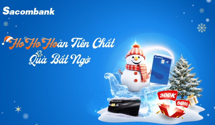 Sacombank triển khai ưu đãi thẻ dịp Noel và cuối năm 2025