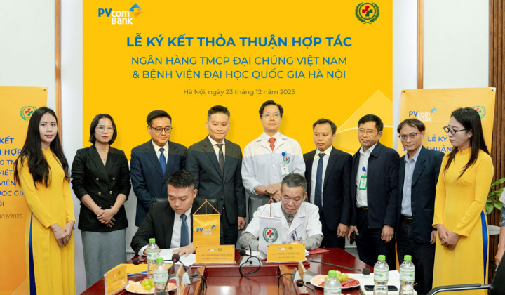 Thúc đẩy thanh toán không tiền mặt trong y tế: PVcomBank hợp tác cùng Bệnh viện Đại học Quốc gia Hà Nội