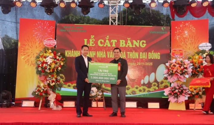 Vietcombank khánh thành và bàn giao nhà văn hóa thôn Đại Đồng, Hưng Yên