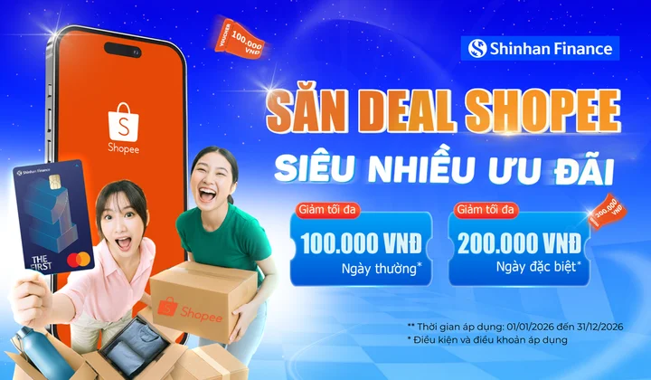 Mua sắm trực tuyến tiết kiệm hơn với thẻ tín dụng THE FIRST của Shinhan Finance