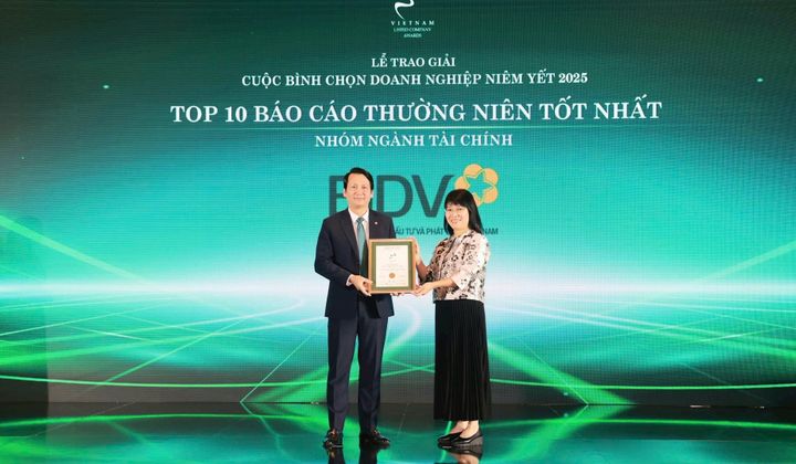BIDV nhận giải "Báo cáo thường niên tốt nhất" lần thứ 3 liên tiếp