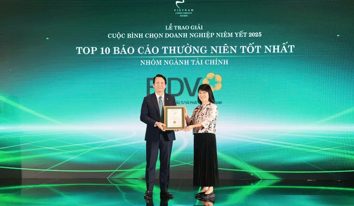 BIDV nhận giải "Báo cáo thường niên tốt nhất" lần thứ 3 liên tiếp