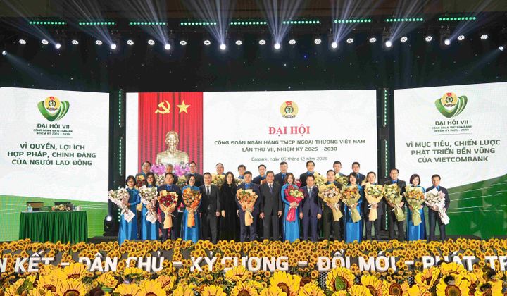 Vietcombank tổ chức thành công Đại hội đại biểu Công đoàn lần thứ VII, nhiệm kỳ 2025-2030, viết tiếp những tháng năm tự hào