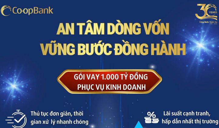 Co-opBank dành 1.000 tỷ đồng tiếp sức hộ kinh doanh và doanh nghiệp
