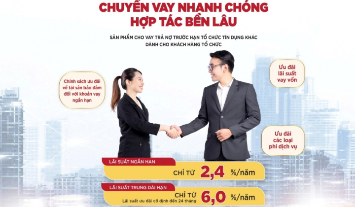 Agribank cho vay trả nợ ngân hàng khác với lãi suất từ 2,4%/năm