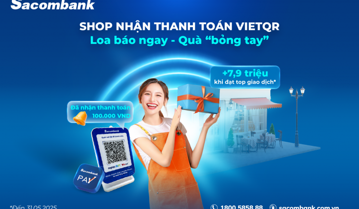 Sacombank tặng hàng nghìn loa thanh toán cho hộ kinh doanh