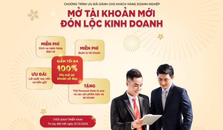 Agribank ưu đãi doanh nghiệp mở mới tài khoản thanh toán