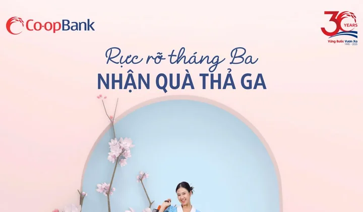 Co-opBank khyến mại khách sử dụng dịch vụ ngân hàng số dịp 8/3