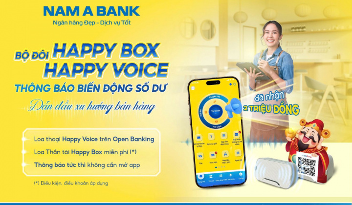Nam A Bank ra mắt 2 tính năng thông báo biến động số dư bằng giọng nói