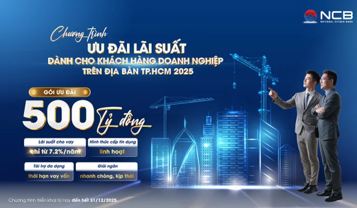 NCB dành 500 tỷ đồng cho doanh nghiệp tại TP. Hồ Chí Minh vay ưu đãi