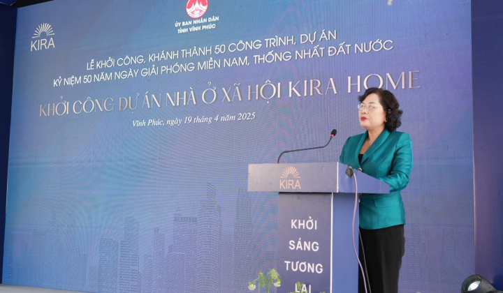 Thống đốc Nguyễn Thị Hồng dự Lễ khởi công dự án nhà ở xã hội Kira Home, tỉnh Vĩnh Phúc