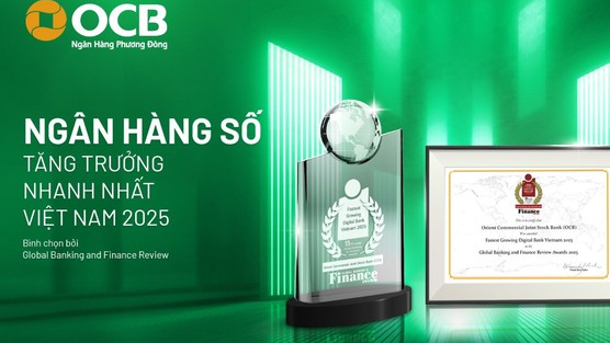 OCB đạt giải Ngân hàng số tăng trưởng nhanh nhất Việt Nam 2025
