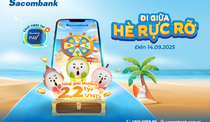 Sacombank tung hơn 2,2 tỷ đồng tặng khách hàng dùng Sacombank Pay
