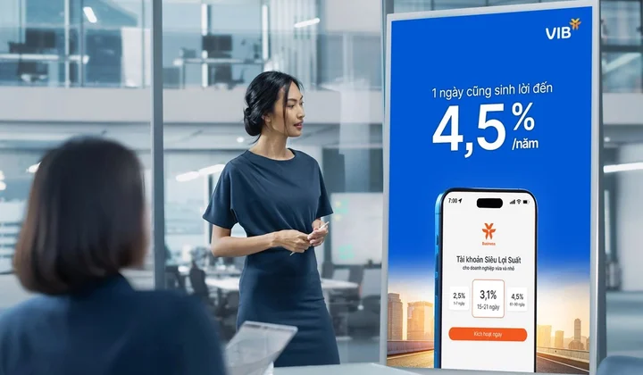 Dòng vốn lưu động tự sinh lời với tài khoản Siêu Lợi Suất VIB cho doanh nghiệp