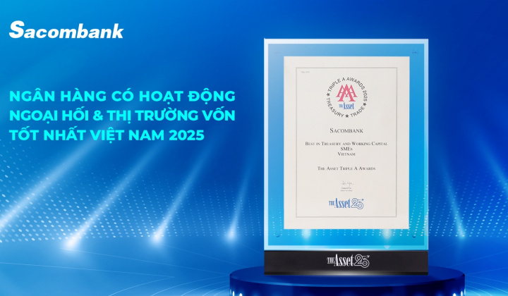 Sacombank 4 năm liền được vinh danh dẫn đầu lĩnh vực ngoại hối và thị trường vốn