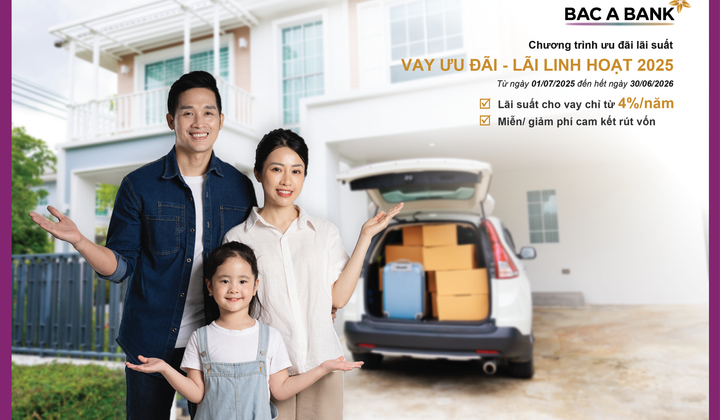Bac A Bank ưu đãi vay vốn với lãi suất chỉ từ 4,0%/năm