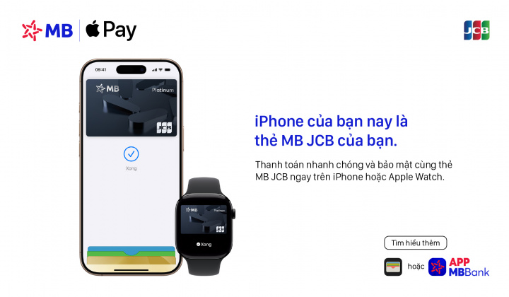MB và VPBank triển khai Apple Pay cho thẻ JCB