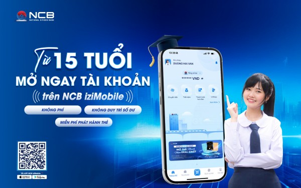 NCB ra mắt mở thẻ tín dụng siêu tốc trên iZiMobile, hoàn tiền 300.000 đồng