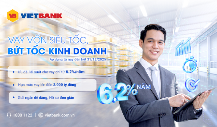 Vietbank tung gói "Vay vốn siêu tốc - Bứt tốc kinh doanh"