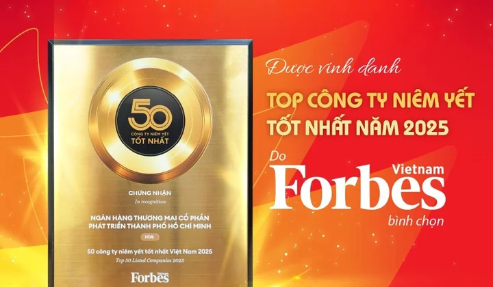 HDBank vào Top 50 doanh nghiệp niêm yết tiêu biểu năm 2025