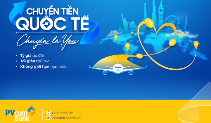 PVcomBank ưu đãi lớn phí chuyển tiền quốc tế cho khách hàng