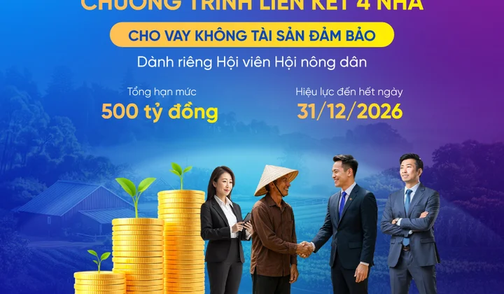 KienlongBank hỗ trợ vốn hội viên nông dân qua Liên kết 4 nhà