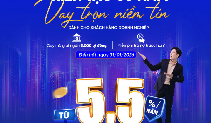 KienlongBank tung 3.000 tỷ đồng cho doanh nghiệp vay lãi từ 5,5%/năm