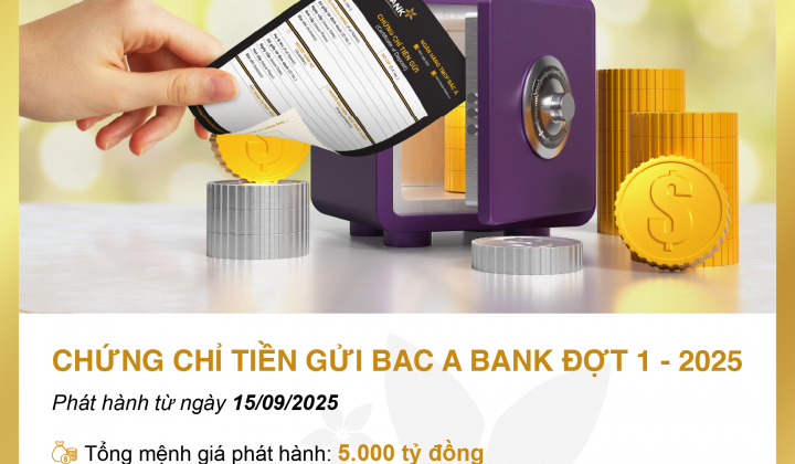 Bac A Bank phát hành chứng chỉ tiền gửi với lãi suất lên tới 6,5%/năm