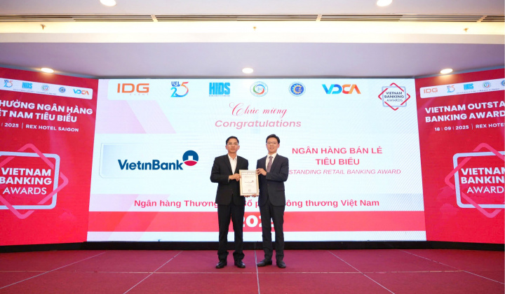 VietinBank được vinh danh 5 hạng mục giải thưởng Ngân hàng Việt Nam tiêu biểu năm 2025