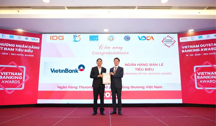 VietinBank được vinh danh 5 hạng mục giải thưởng Ngân hàng Việt Nam tiêu biểu năm 2025