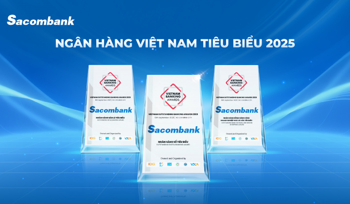 Sacombank giành 3 giải thưởng tại diễn đàn ngân hàng bán lẻ 2025