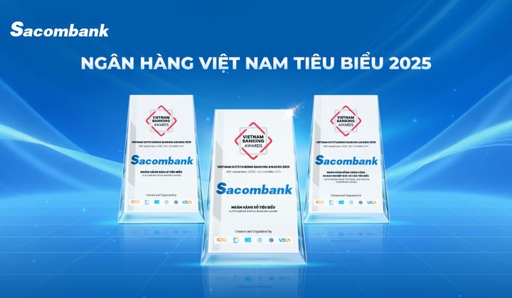 Sacombank giành 3 giải thưởng tại diễn đàn ngân hàng bán lẻ 2025