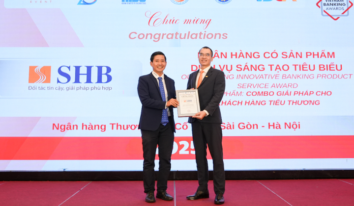 SHB được vinh danh là 'Ngân hàng có sản phẩm dịch vụ sáng tạo tiêu biểu' năm 2025