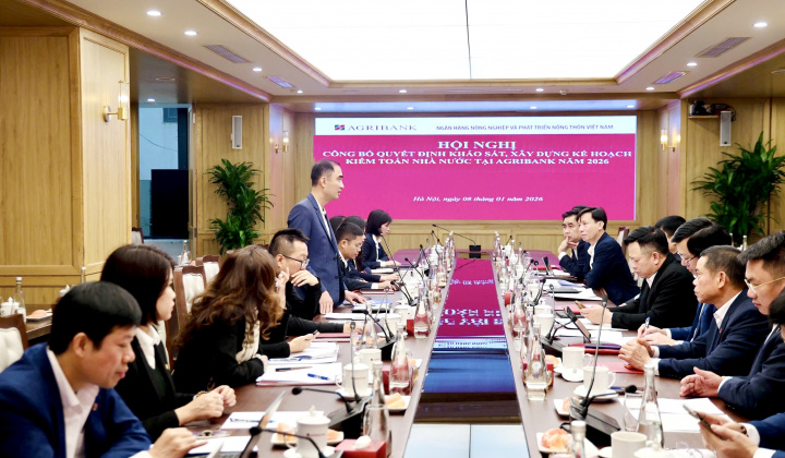 Hội nghị công bố quyết định khảo sát, xây dựng kế hoạch Kiểm toán Nhà nước tại Agribank năm 2026