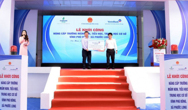VietinBank tài trợ 10 tỷ đồng xây dựng công trình giáo dục tại Cà Mau