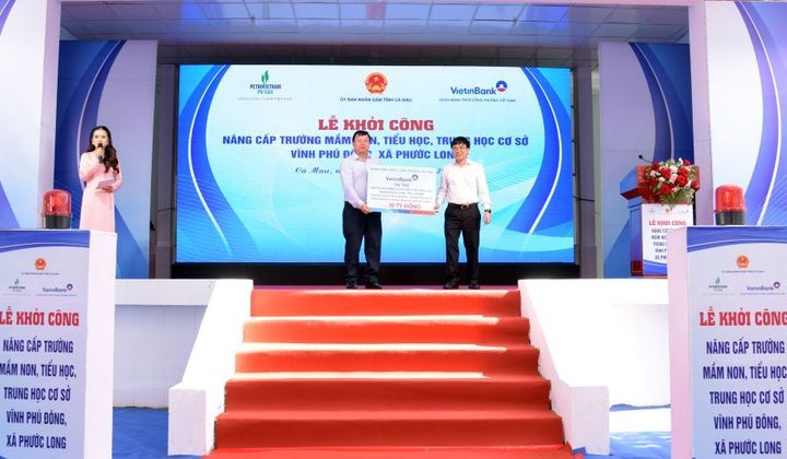 VietinBank tài trợ 10 tỷ đồng xây dựng công trình giáo dục tại Cà Mau