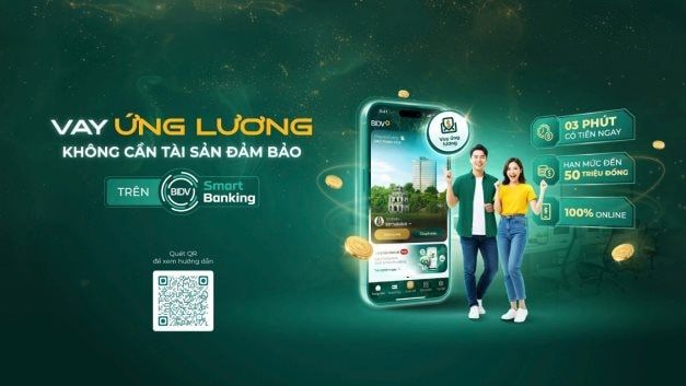 “Vay ứng lương” an toàn, tự động trên BIDV SmartBanking