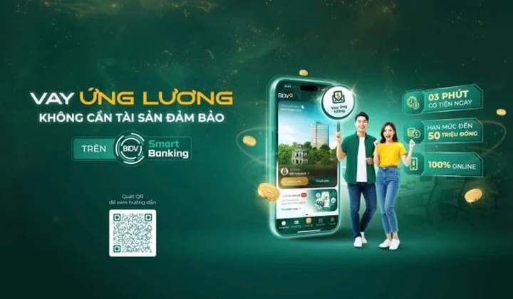 “Vay ứng lương” an toàn, tự động trên BIDV SmartBanking