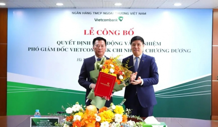 Bổ nhiệm Phó Giám đốc chi nhánh Vietcombank Chương Dương
