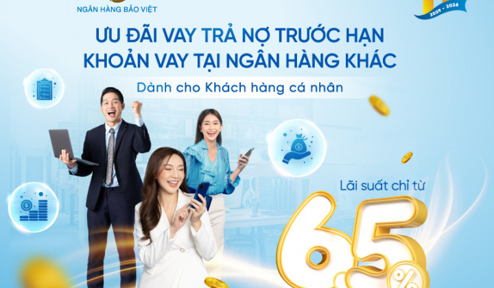 BAOVIET Bank ưu đãi vay tái tài trợ cho khách hàng cá nhân