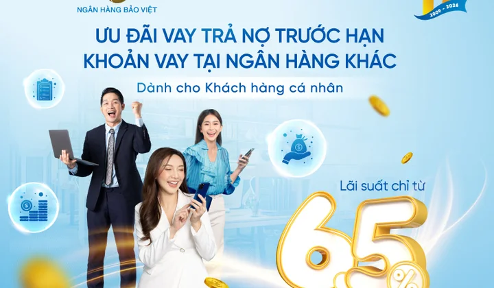 BAOVIET Bank ưu đãi vay tái tài trợ cho khách hàng cá nhân