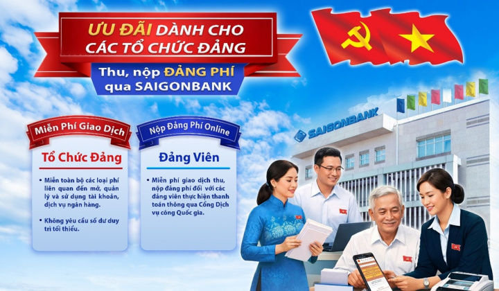 Saigonbank triển khai chương trình ưu đãi dành cho các tổ chức Đảng