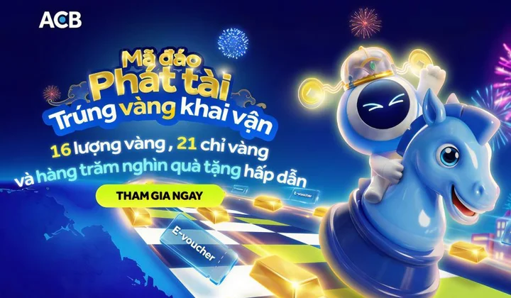 ACB ra mắt chương trình “Mã đáo phát tài”, mang cơ hội “trúng vàng khai vận” dịp Tết Bính Ngọ 2026
