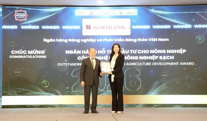 Agribank nhận 3 giải thưởng tại Giải thưởng Ngân hàng Việt Nam tiêu biểu 2026