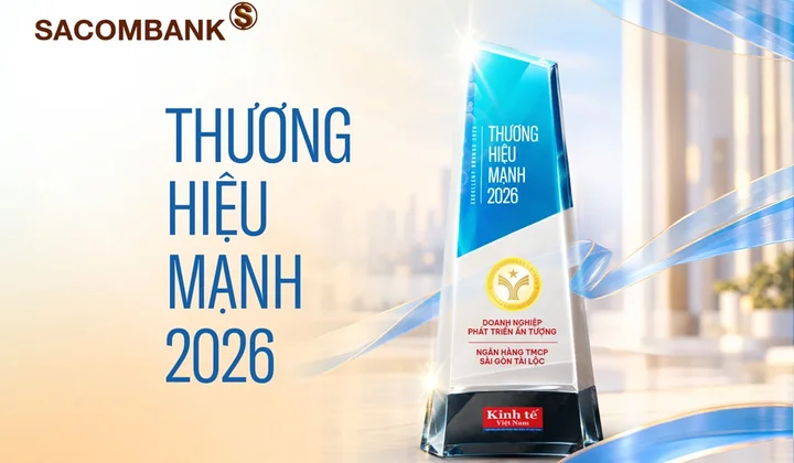 Sacombank nhận giải "Thương hiệu Doanh nghiệp Phát triển ấn tượng" tại Thương hiệu Mạnh lần thứ 23