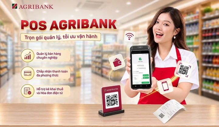 Agribank ra mắt máy POS tích hợp quản lý bán hàng và hỗ trợ kê khai thuế