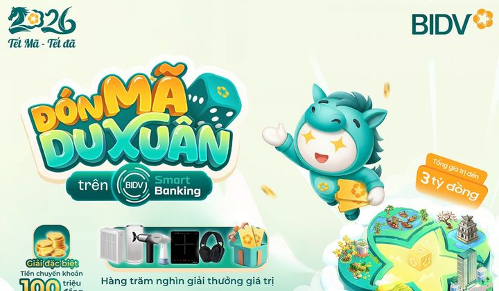 Chơi game “Đón Mã du xuân” tranh giải đặc biệt 100 triệu ngay trên app ngân hàng